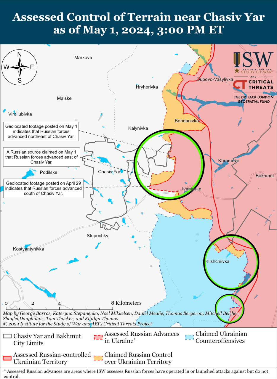 Карта боевых действий в Украине 2 мая.