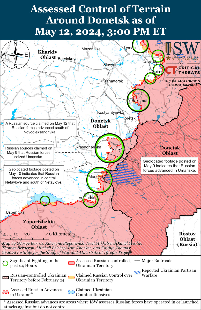 Карта боевых действий на Украине.