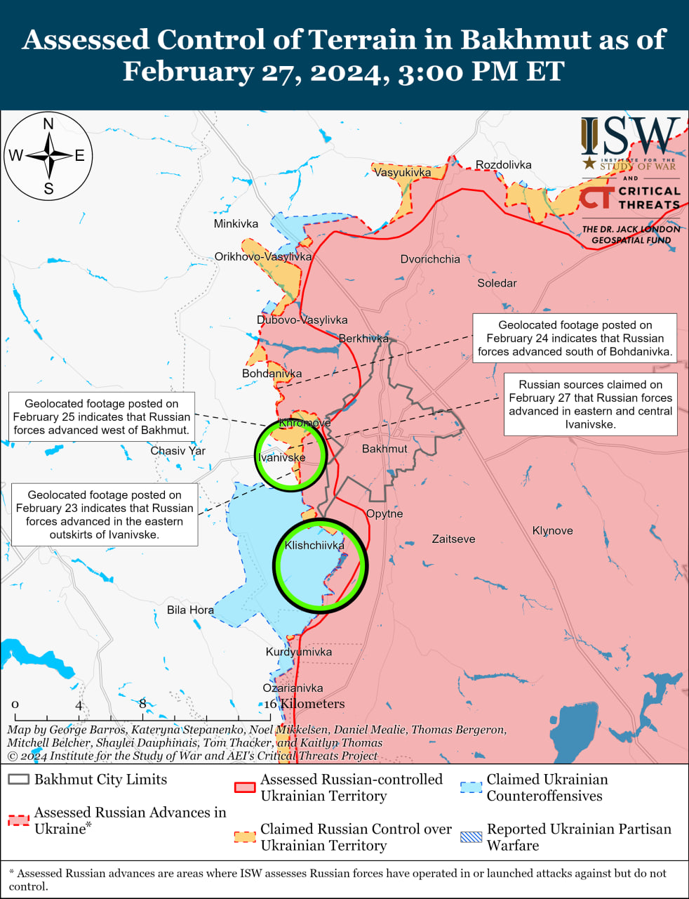 Карта боевых действий в Украине 28 февраля -