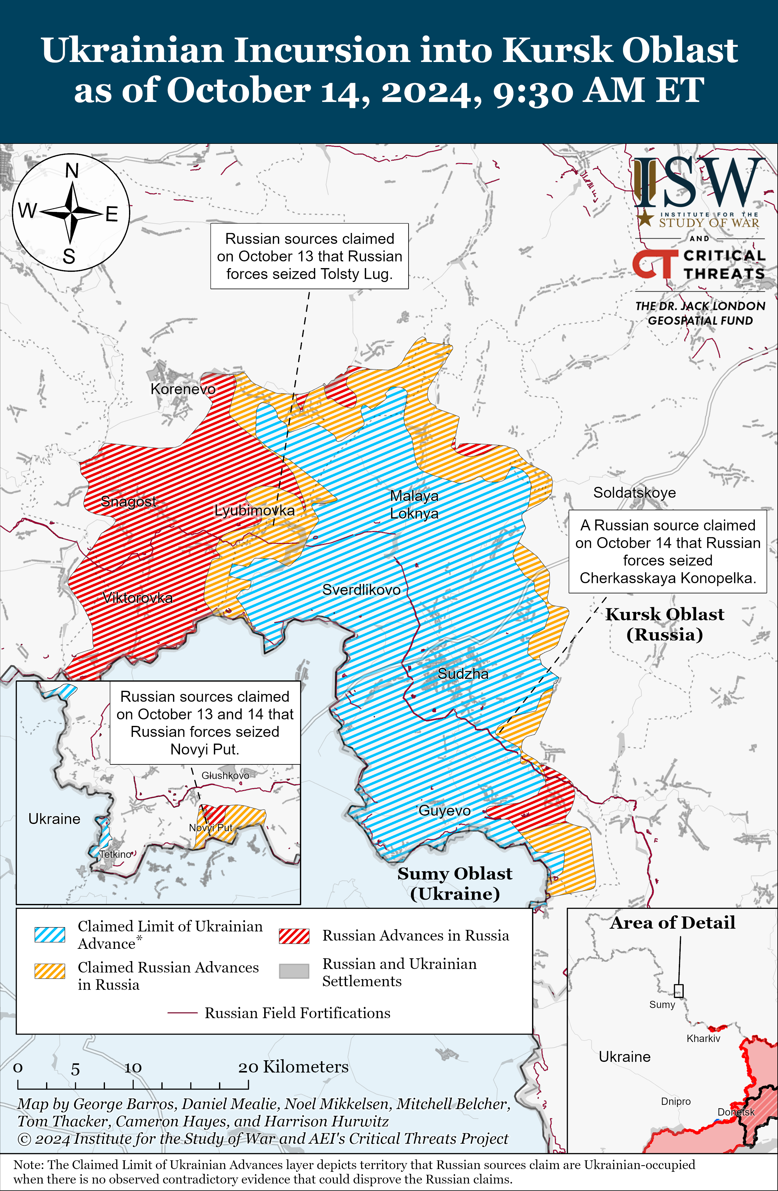 Карта боевых действий. Фото: understandingwar.org