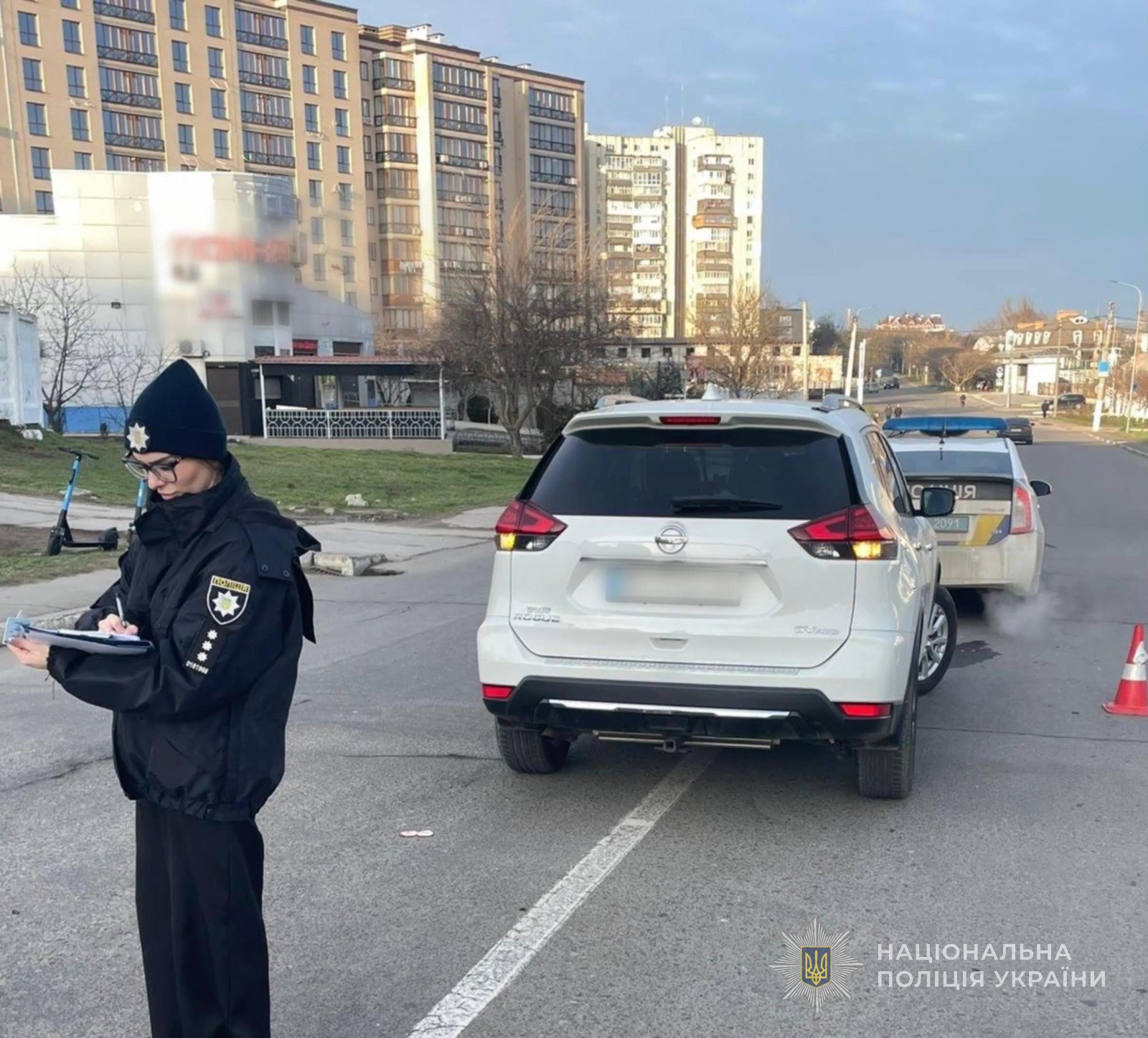 Полицейская на месте ДТП.