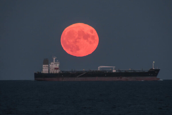 Ночью одесситы любовались огромной красной луной: фотофакт  фото 1