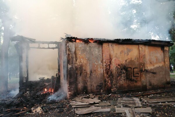 Масштабный пожар в Преображенском парке: смотри видео фото