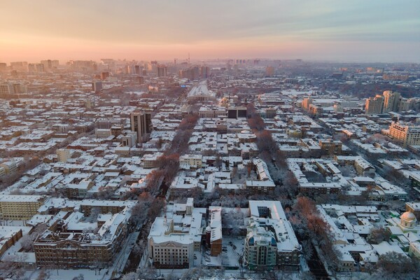 Удивительное зрелище: как выглядит зимний рассвет в Одессе с высоты фото