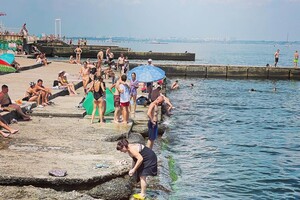 Несмотря на водоросли и мусор: пляжи Одессы заполнили толпы отдыхающих фото 2