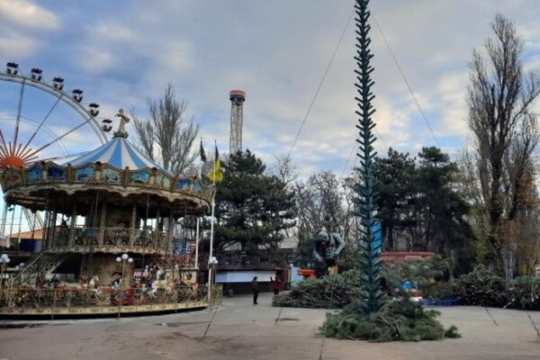 В центре Одессы начали устанавливать новогоднюю елку фото 1