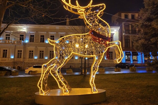 Новогодний лес и огромный подарок: праздничные фотозоны в центре Одессы  фото