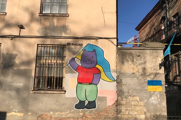 На улицах Одессы продолжают появляться граффити с котами-патриотами фото 5