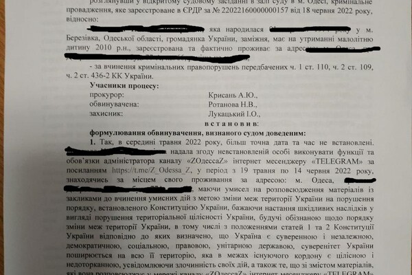 В Одессе осудили женщину, которая администрировала пророссийский телеграм-канал  фото 1