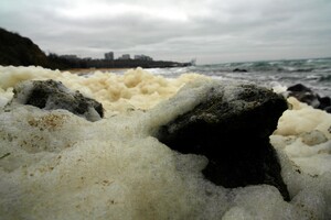 Морское капучино: одесское побережье укрыла удивительная пена фото