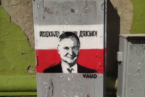 В Одесі повілося графіті, присвячене президенту Польщі Анджею Дуді фото