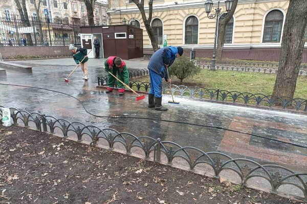 В Одесі заплямували білою фарбою плитку в Міському саду фото 7